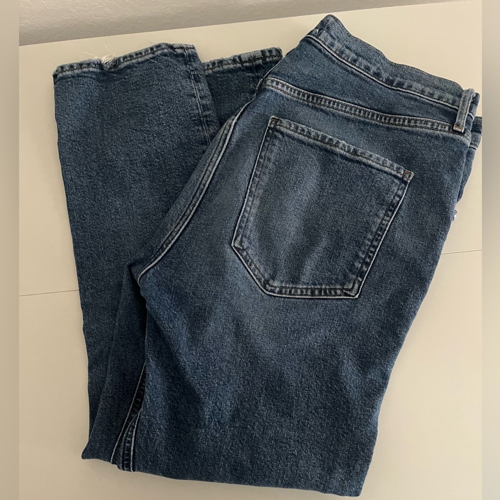 Agolde Dark Blue Cropped Ankle Jeans